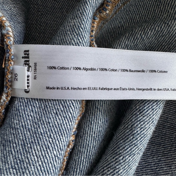 Cult Gaia Denim Midi Skirt Front Slit High Rise Blue Size 26 NWT - Picture 11 of 11